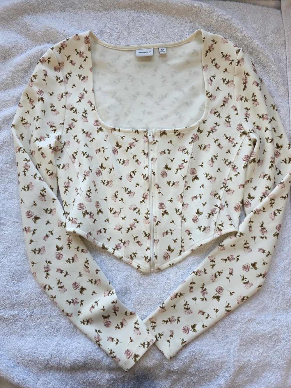 Aritzia Sunday Best Maverick Floral Bustier Longsleeve Top XS